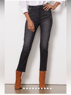 Evereve High-Rise Slim Straight Jeans - Black
